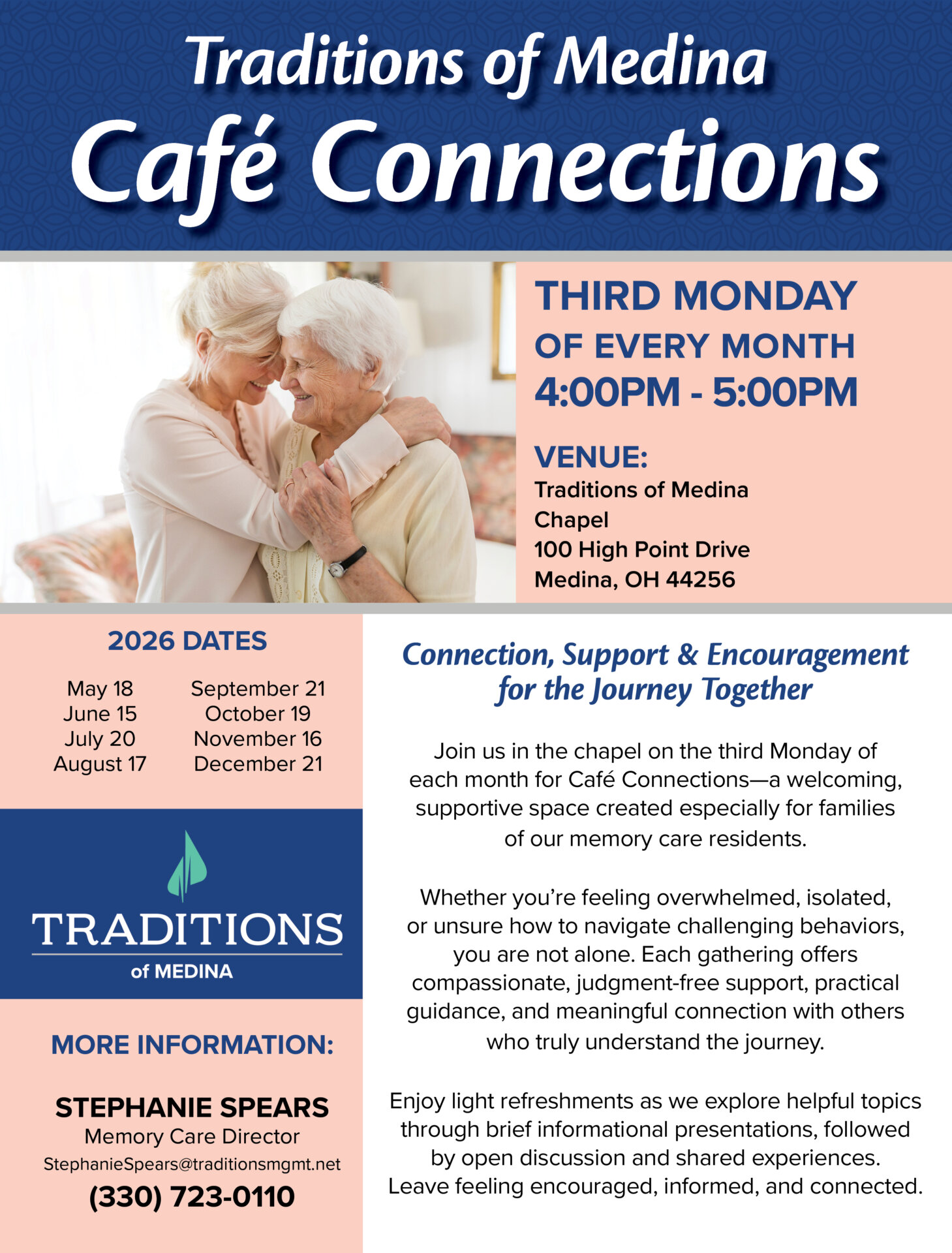 Cafe Connections at Traditions of Medina May 2026 - Traditions of Medina